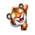 Tigre Rigole Humour transfert thermocollant flex textile