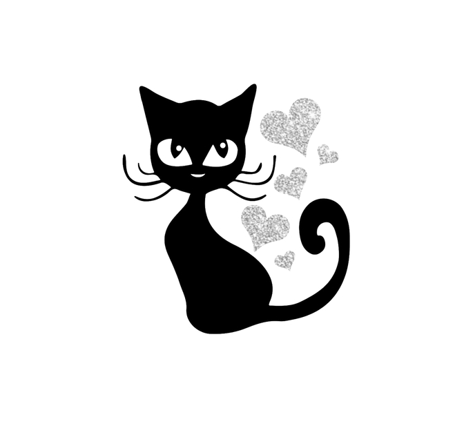 Chat Coeurs Couleurs Animaux Chats Flex Textile