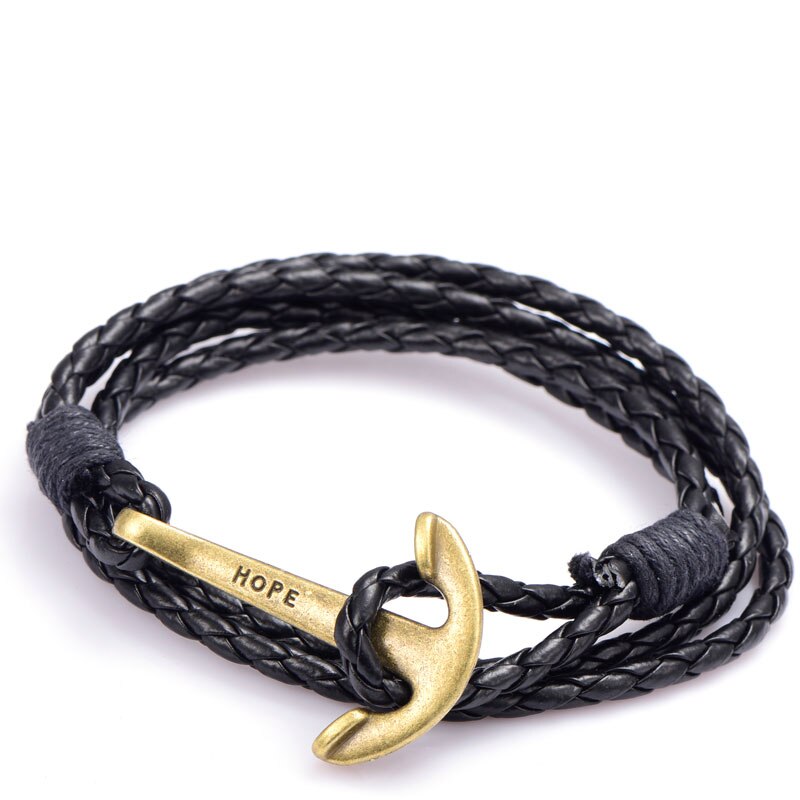 NIUYITID-Bracelet-Faux-Cuir-Ancre-Hommes-40cm