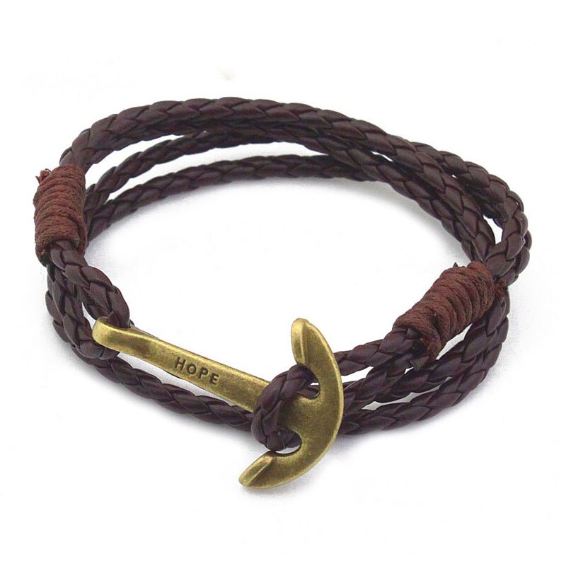 NIUYITID-Bracelet-Faux-Cuir-Ancre-Hommes-40cm