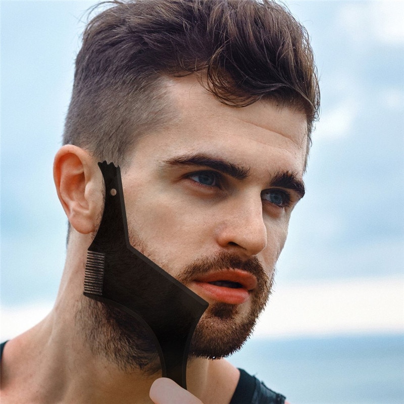 Nouveau-Double-side-barbe-fa-onnage-style-mod-le-ABS-barbe-peigne-hommes-rasage-outils-pour