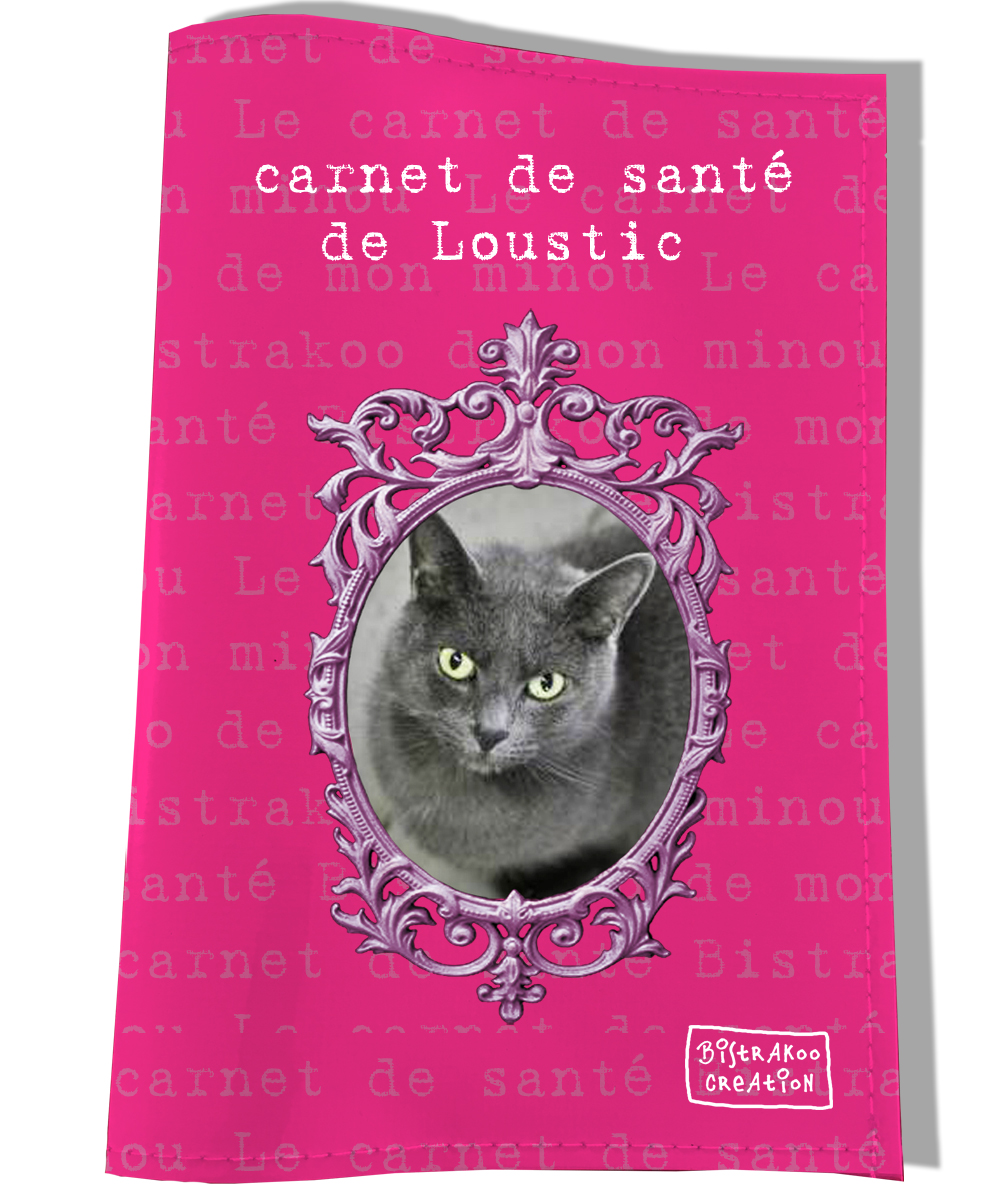 Protege Carnet De Sante Personnalise Pour Chat Coloris Fushia