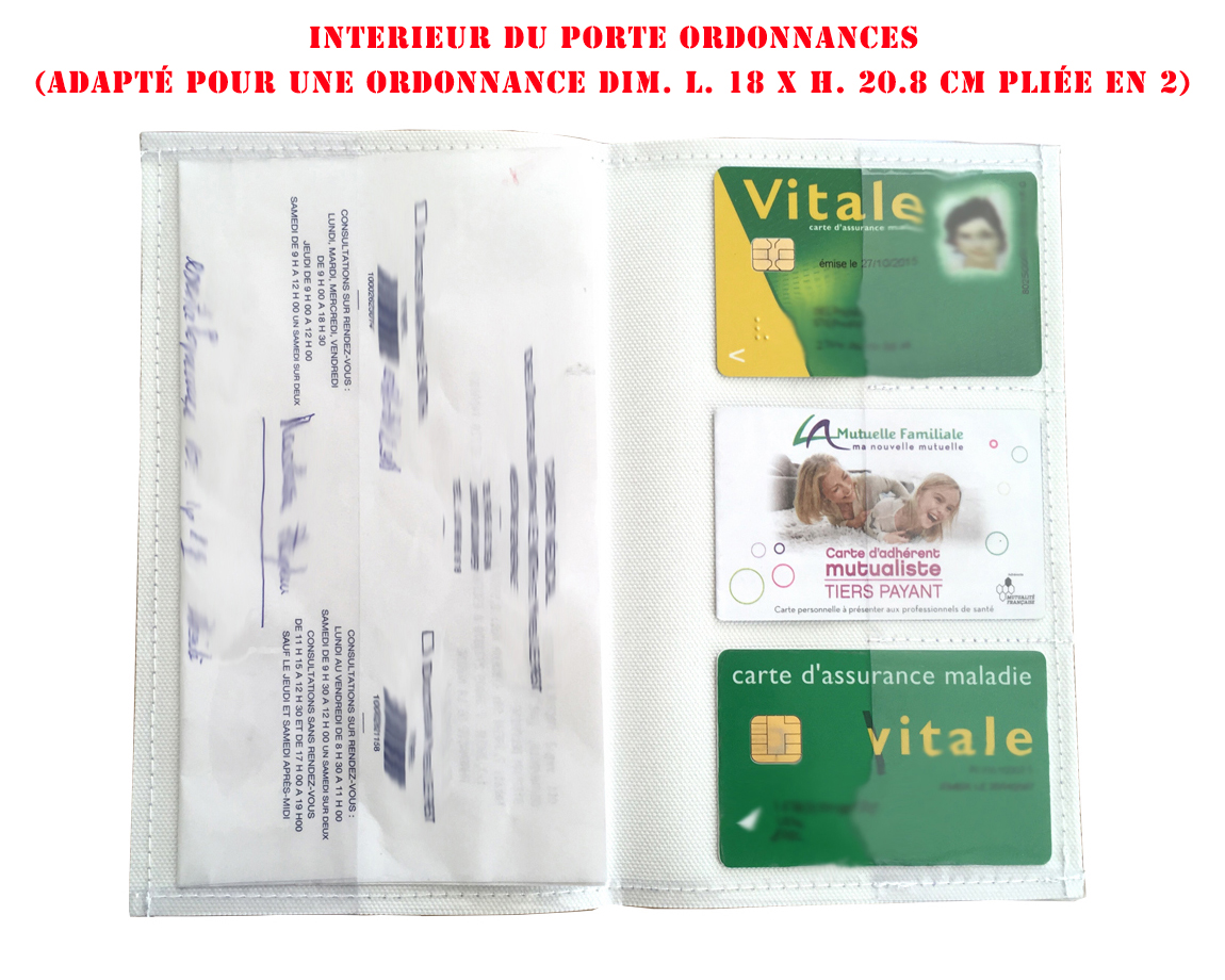 Grand porte ordonnance et carte vitale Motif Petits Pois blancs Coeurs  multicolores Réf. 3275 : : Produits Handmade