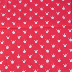 Coton corail couronnes blanches