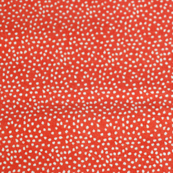Coton corail pois blancs