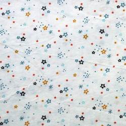 Coton étoiles bleues, mint et ocre