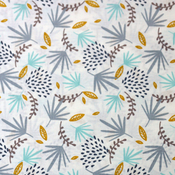 Coton feuilles grises et mint