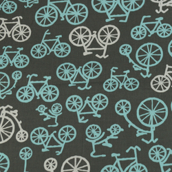 Coton gris vélo bleus et blancs