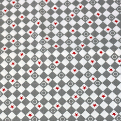 Coton losanges gris triangles rouges