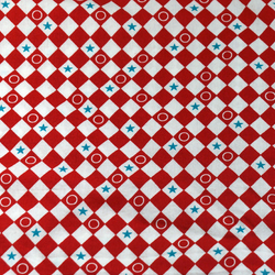 Coton losanges rouges étoiles bleues