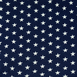 Coton marine étoiles blanches