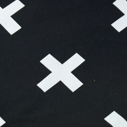 Coton noir croix blanches