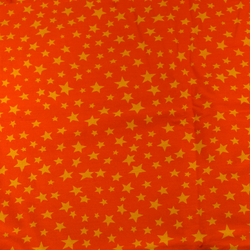 Coton orange étoiles jaunes