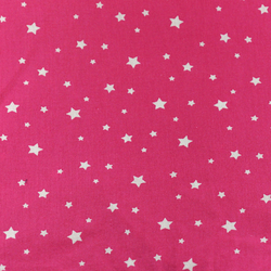 Coton rose étoiles blanches