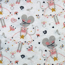 Coton souris fond blanc