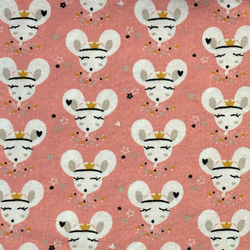 Coton souris fond vieux rose