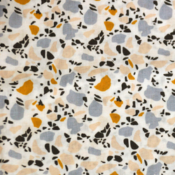 Coton taches gris, ocre et beige