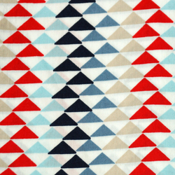 Coton triangles bleus, rouges et beiges