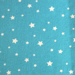 Coton turquoise étoiles blanches