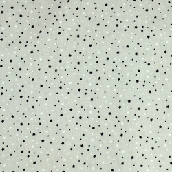 Coton gris étoiles noires et blanches