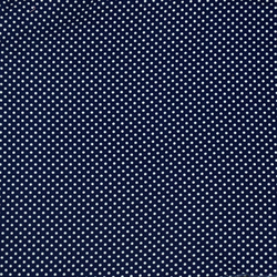 Coton marine pois blancs