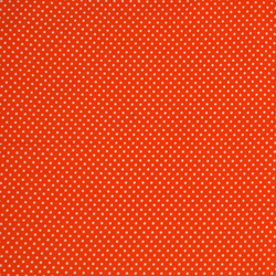 Coton orange pois blancs