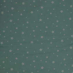 Coton vert d'eau étoiles blanches