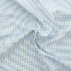Coton vichy petits carreaux bleu ciel