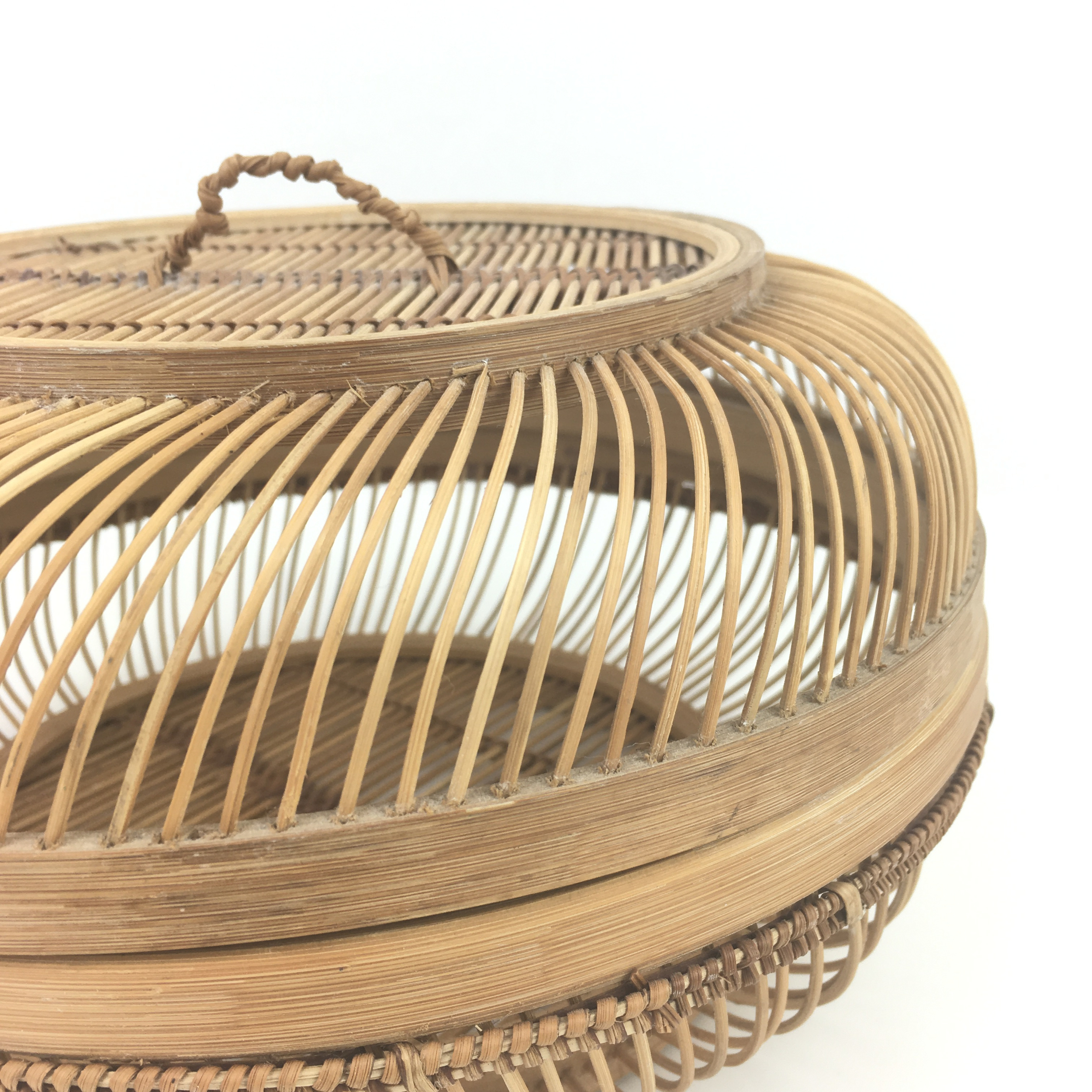 boite ronde bambou vintage et durable boutique brocup