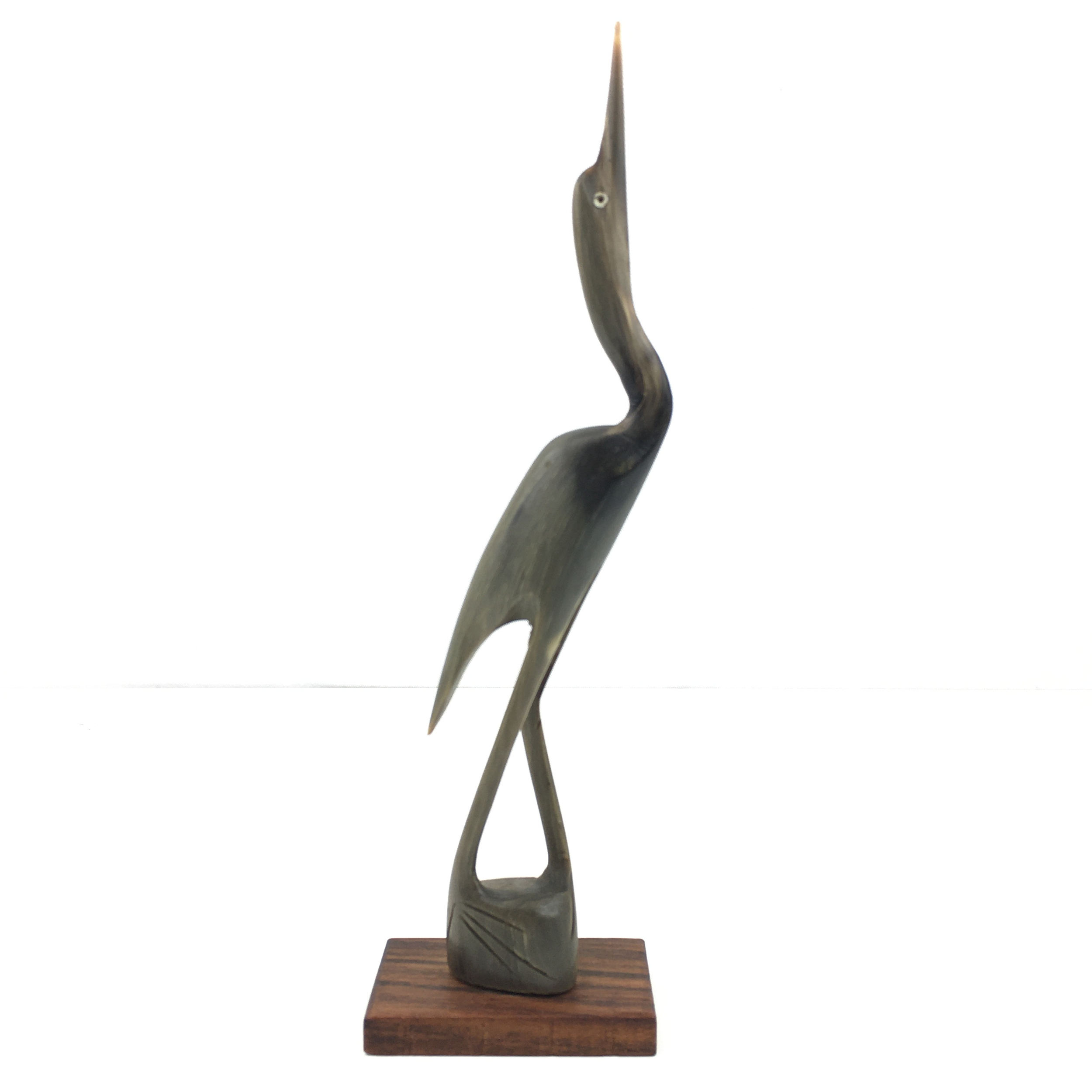 Oiseau sculpté en corne vintage et durable brocup