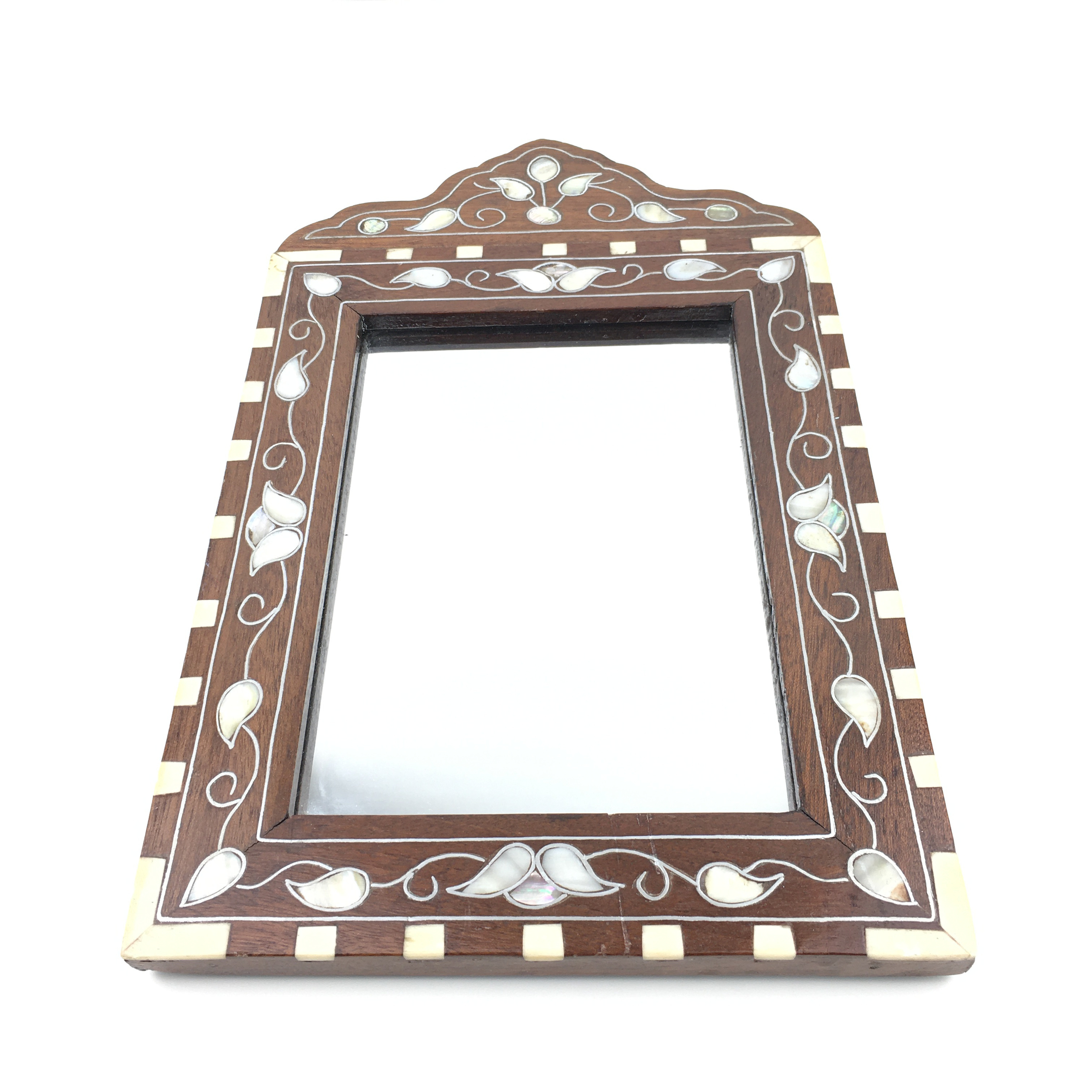 Miroir oriental bois nacre et os