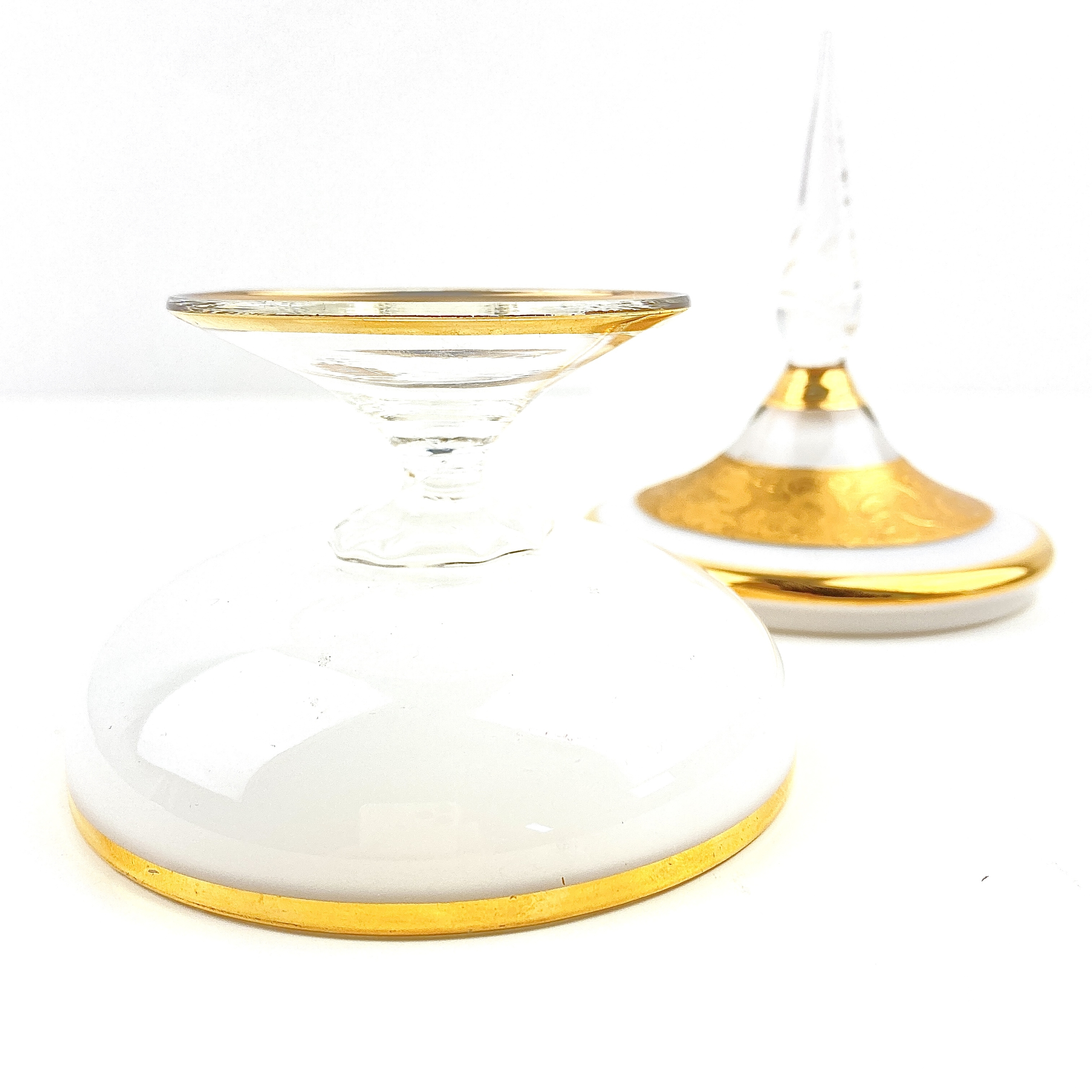 coupe drageoir verre et or vintage et durable brocup