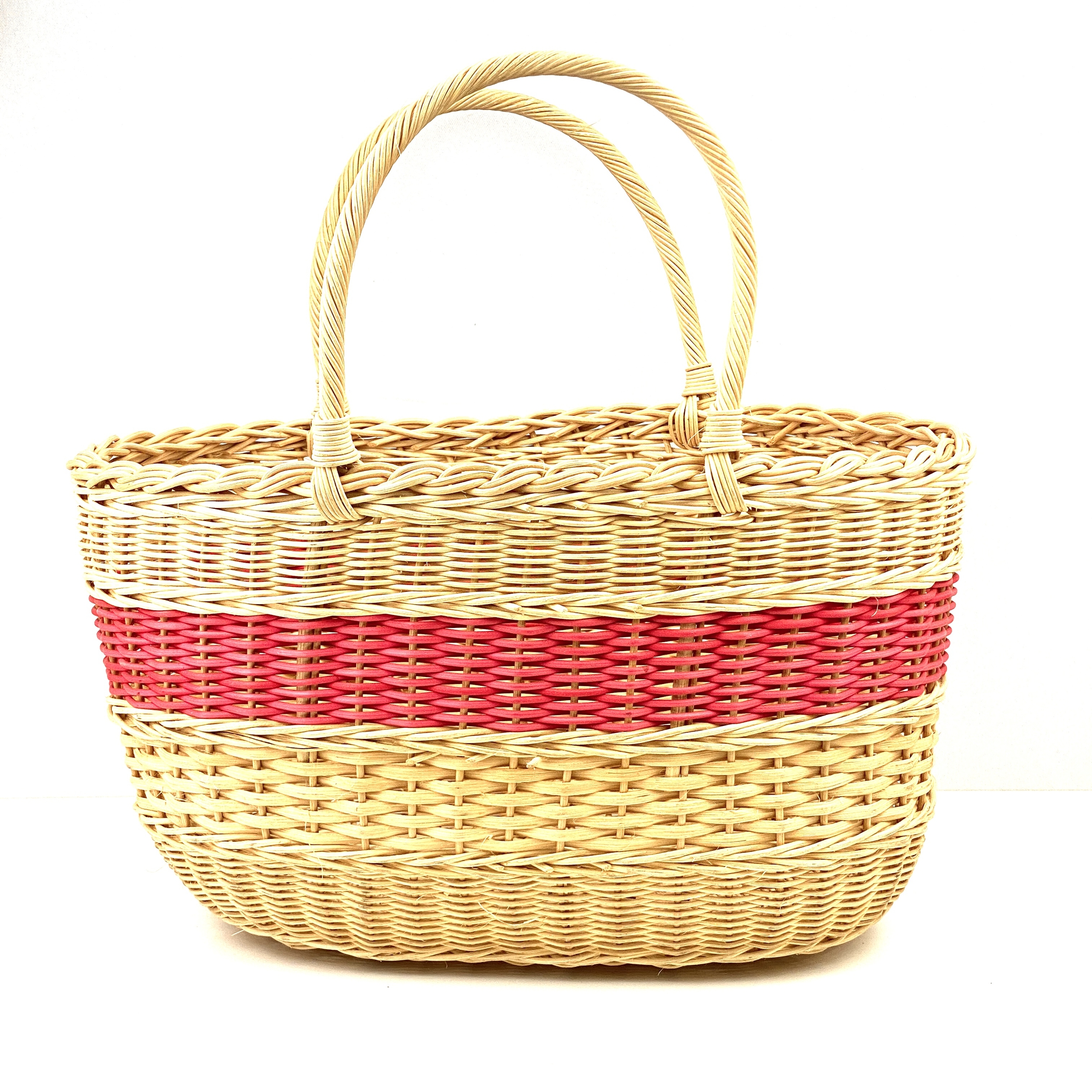 Panier d'osier décoré vintage et durable boutique broc'up