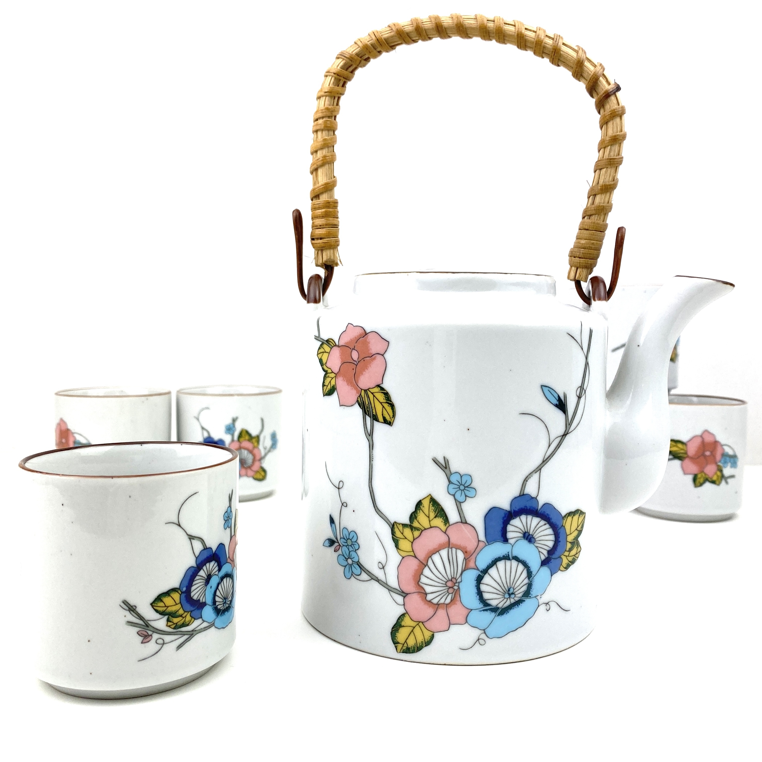 Service à thé porcelaine fleurs vintage et durable boutique brocup
