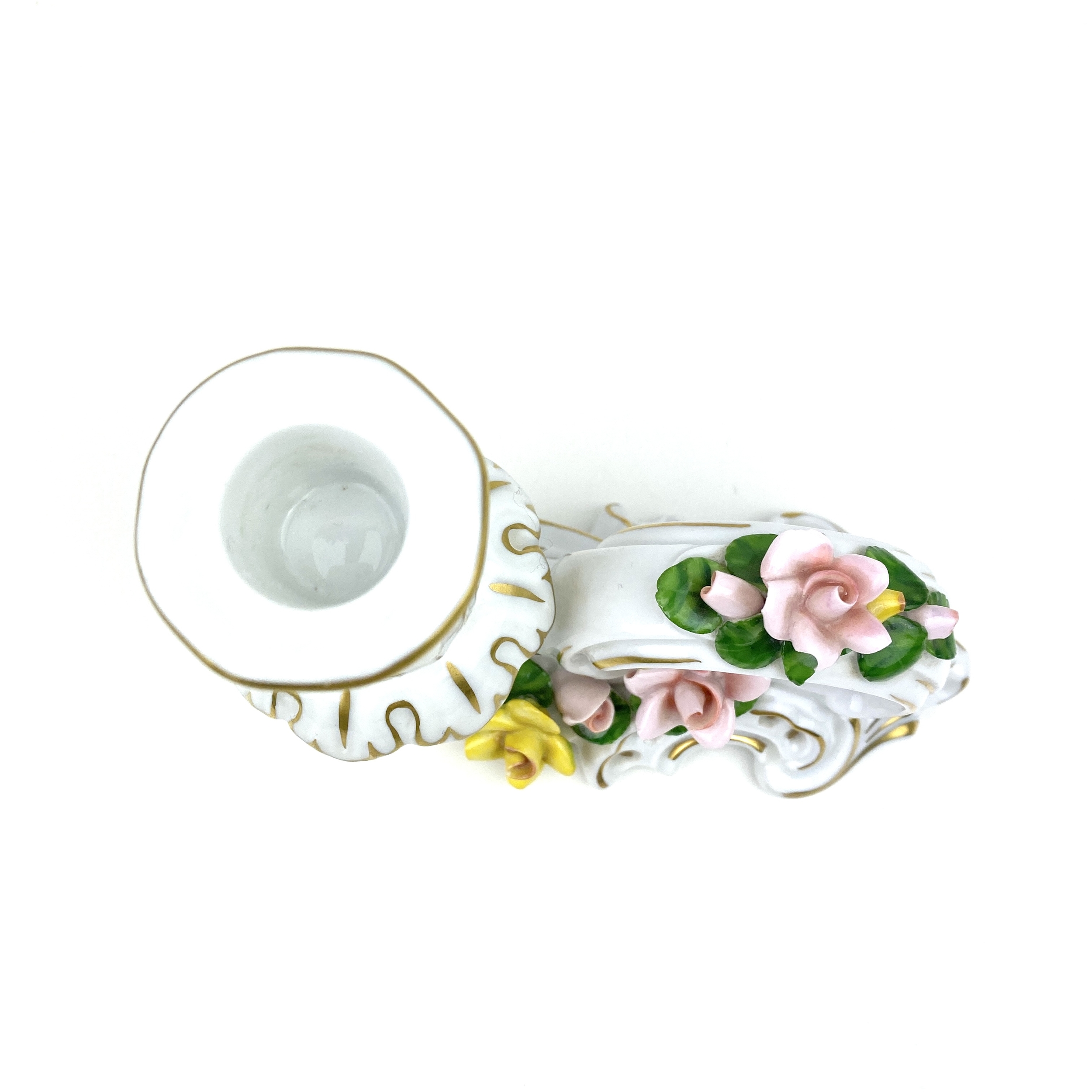 Bougeoir biscuit de porcelaine vintage et durable boutique brocup