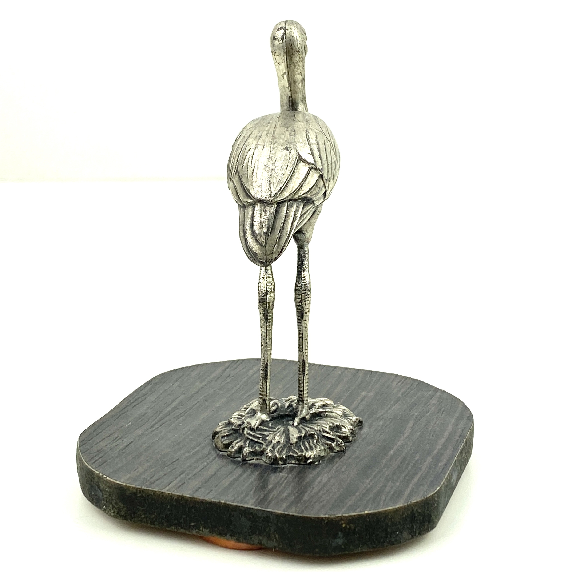 Oiseau ibis métal argenté vintage et durable boutique brocup