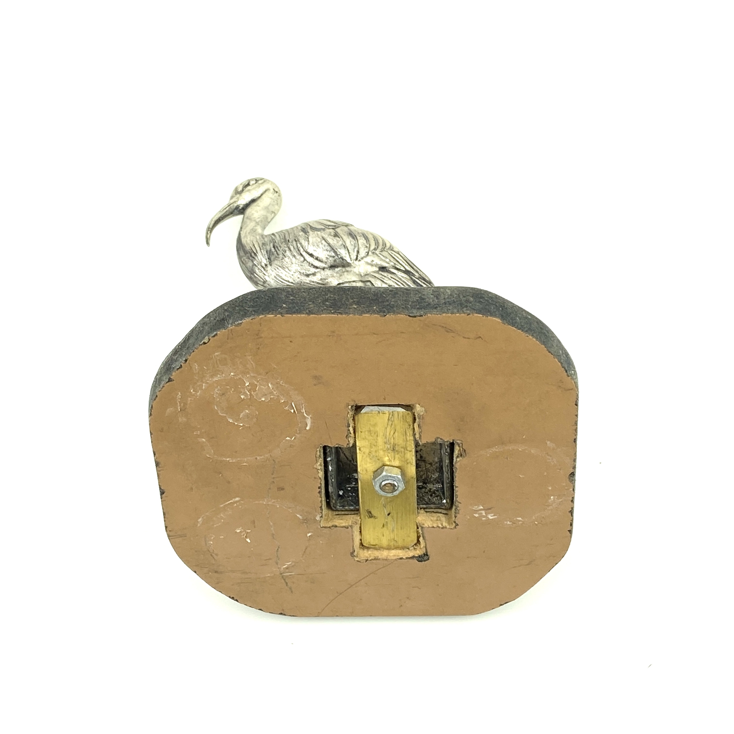 Oiseau ibis métal argenté vintage et durable boutique brocup
