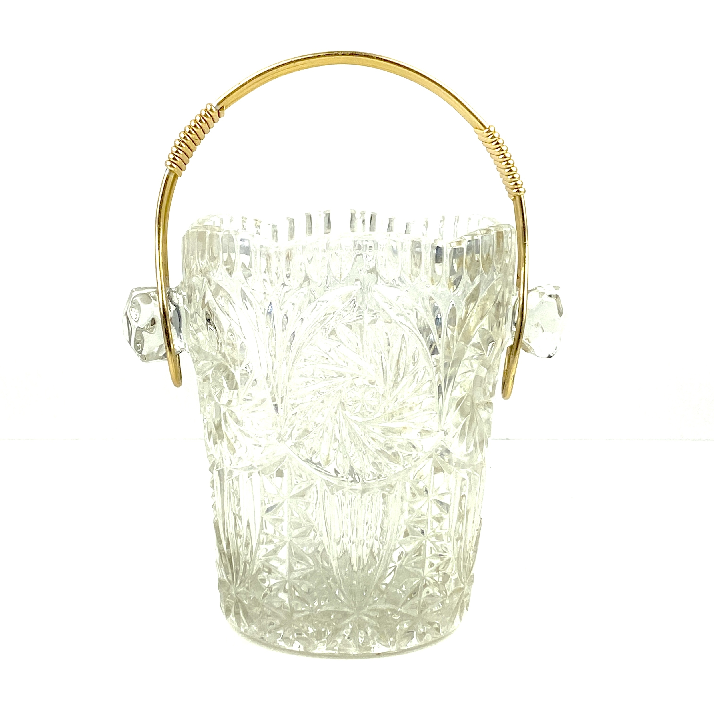 Seau à glace verre taillé vintage et durable boutique broc'up