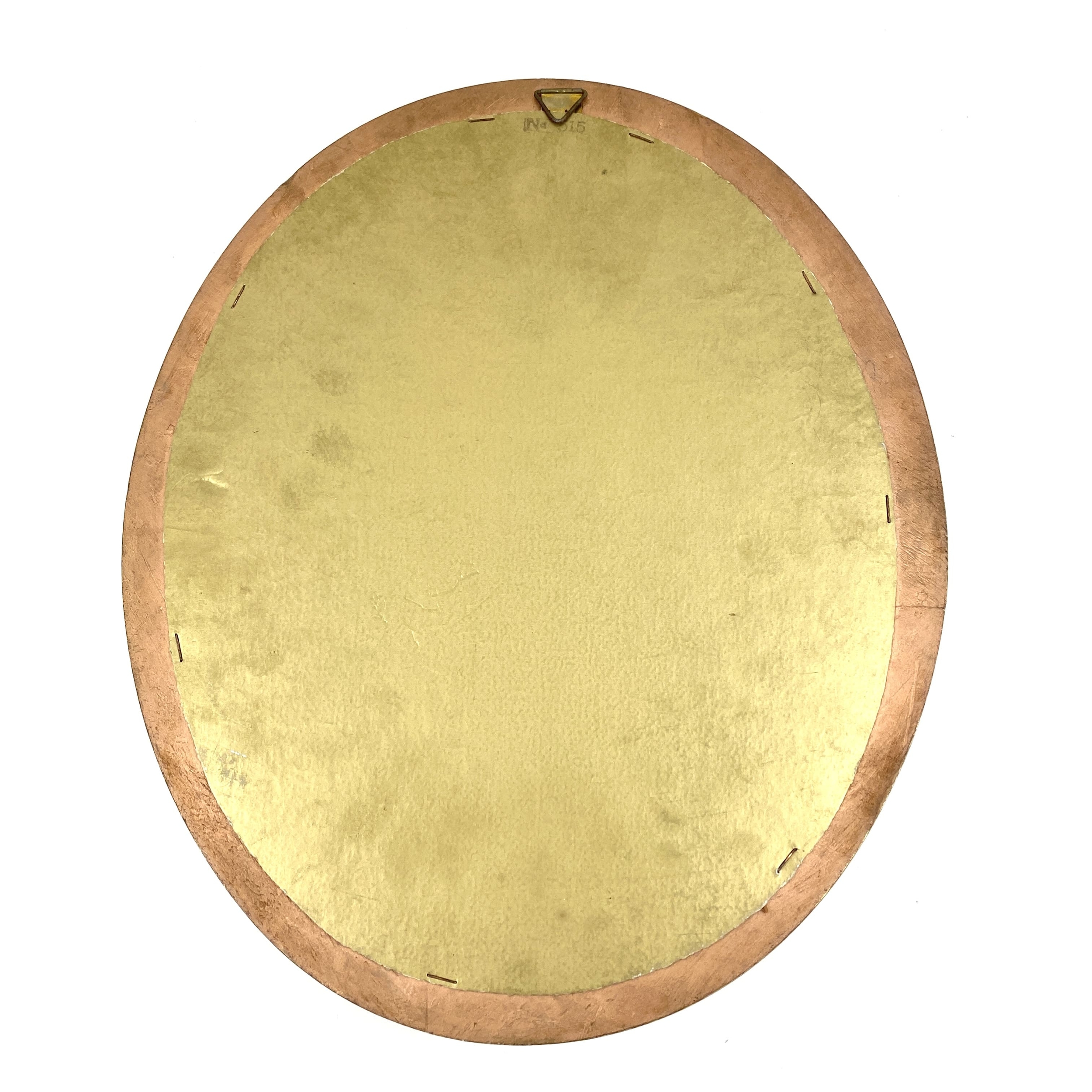 Miroir ovale bois doré vintage et durable boutique brocup