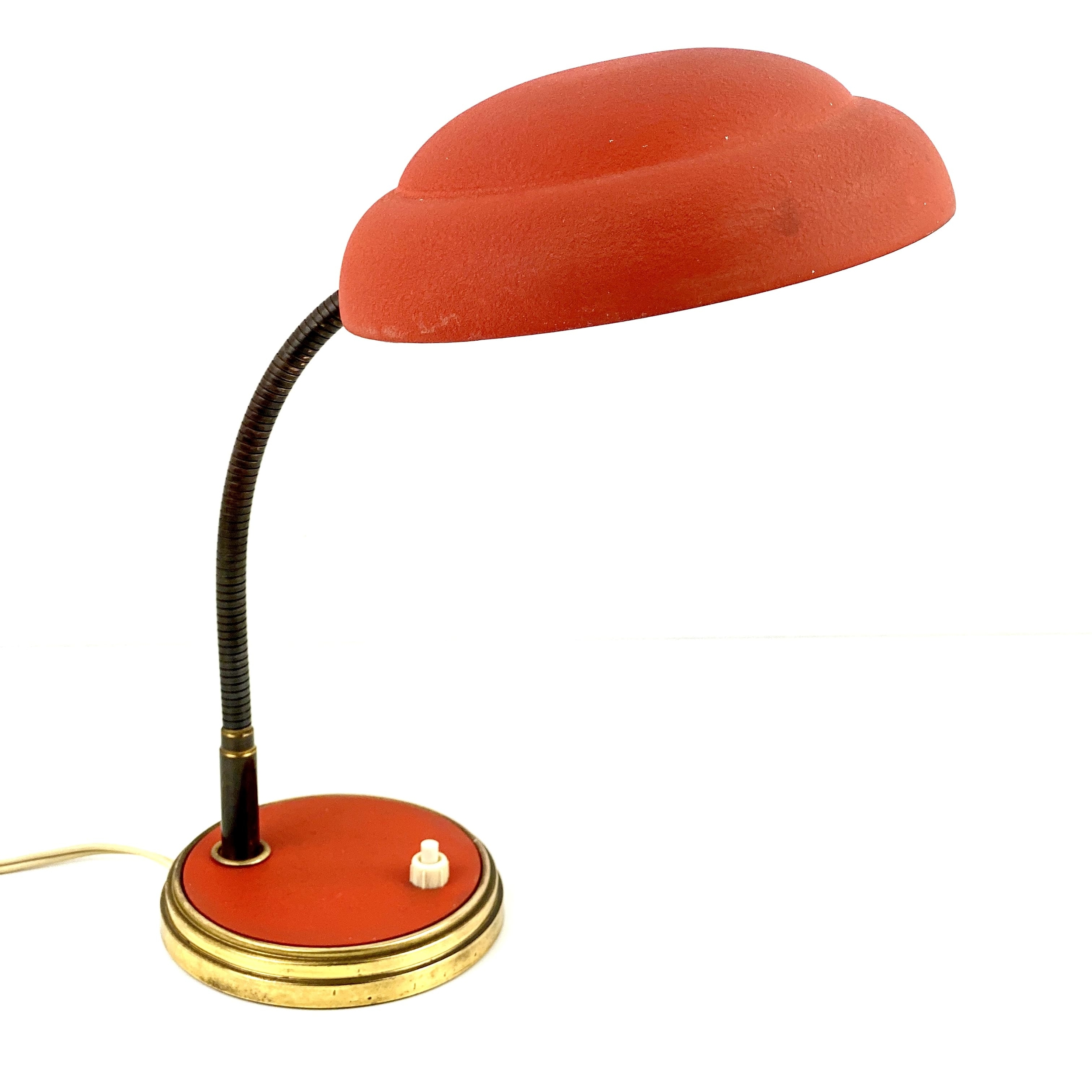 Lampe tôle rouge sixties vintage et durable boutique broc'up