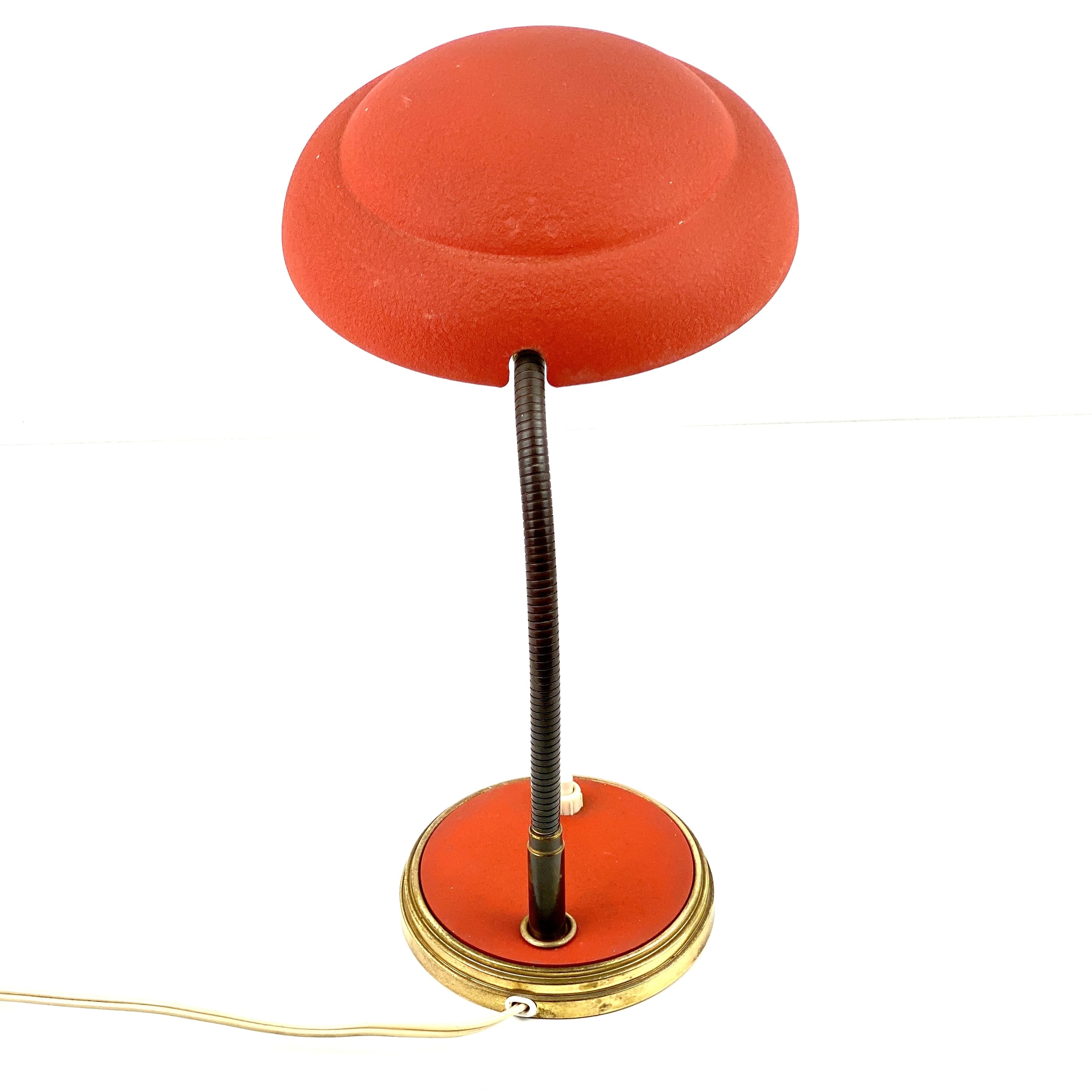 Lampe tôle rouge sixties vintage et durable boutique brocup