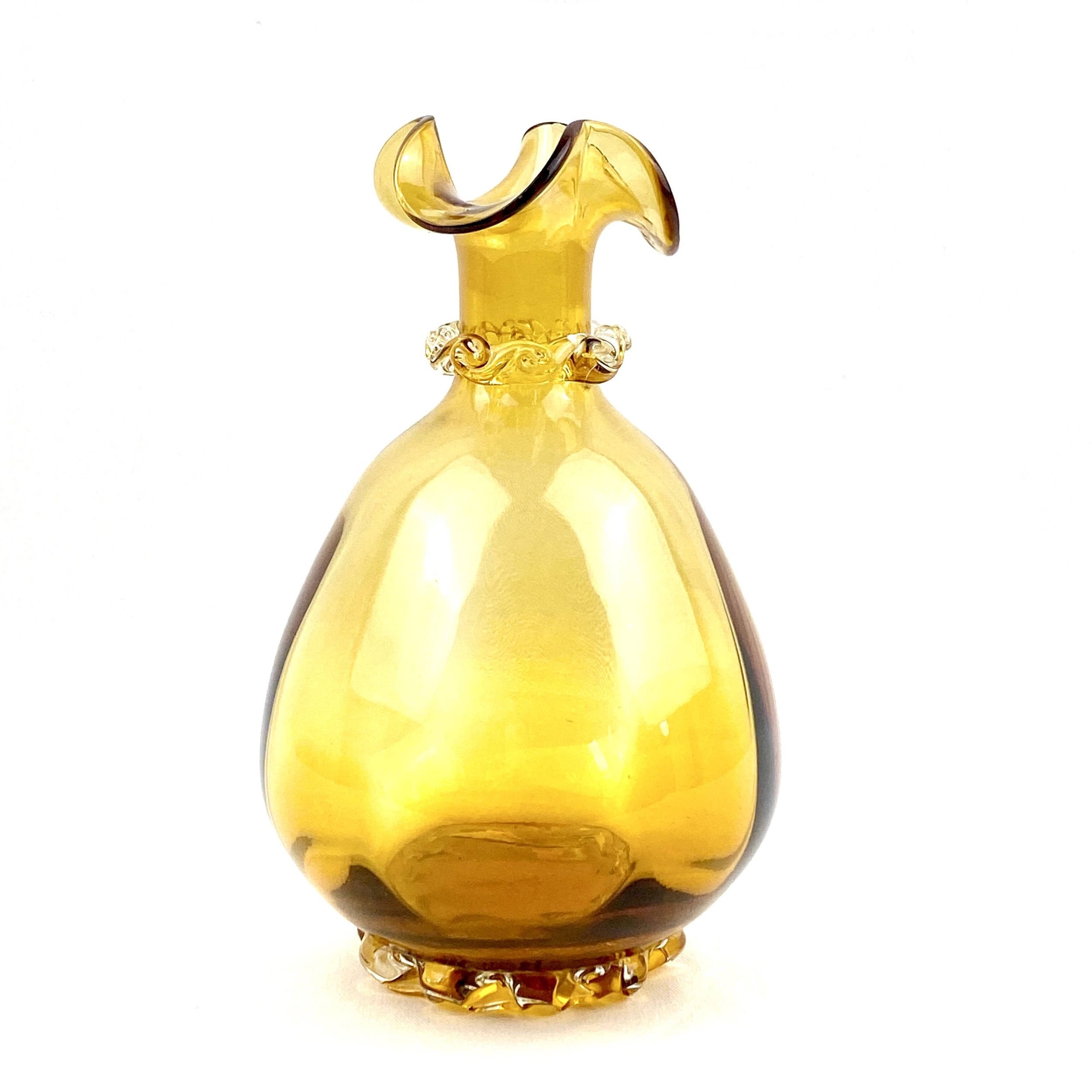 IMG_3328Vase corolle verre ambré vintage et durable boutique broc'upg