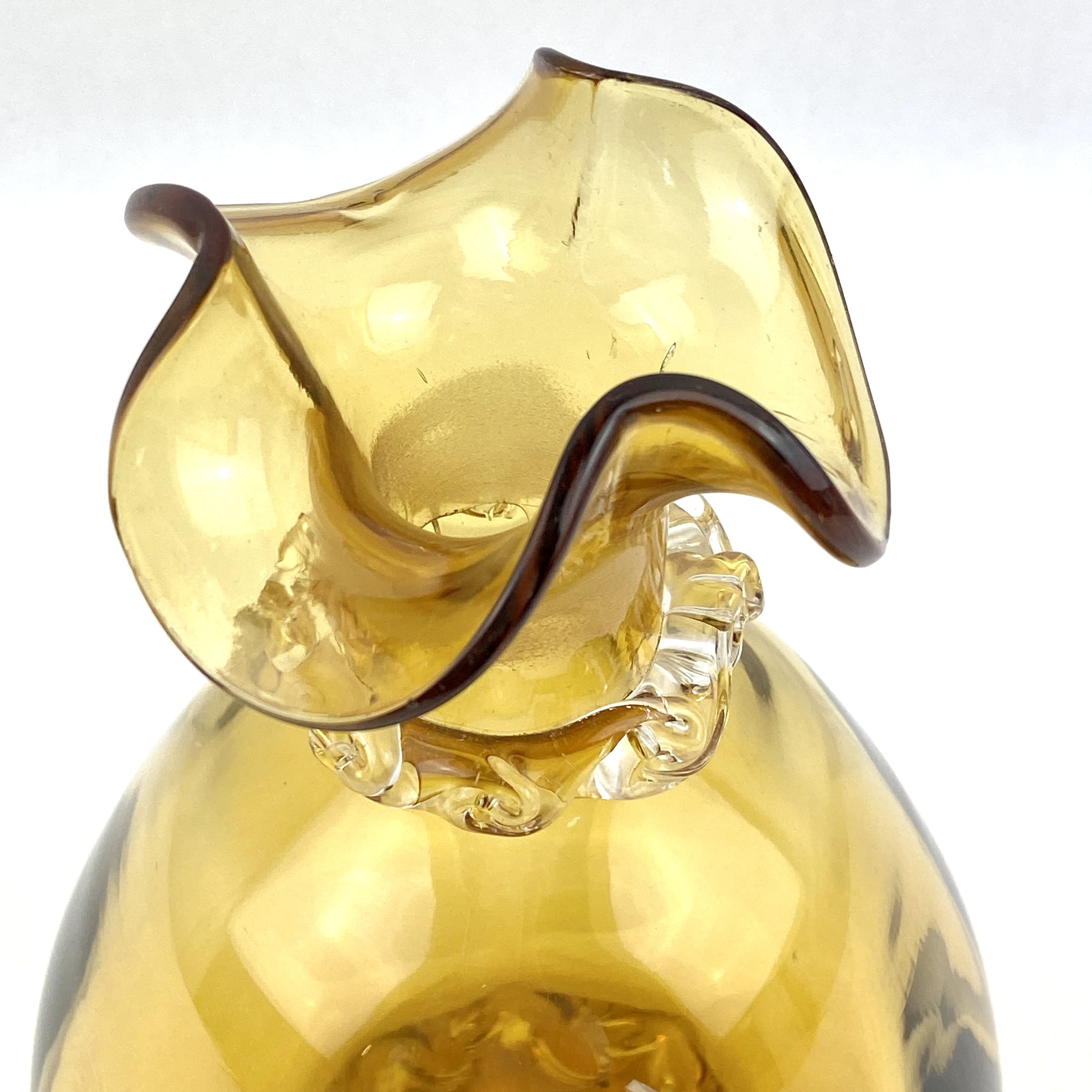 Vase corolle verre ambré vintage et durable boutique brocup