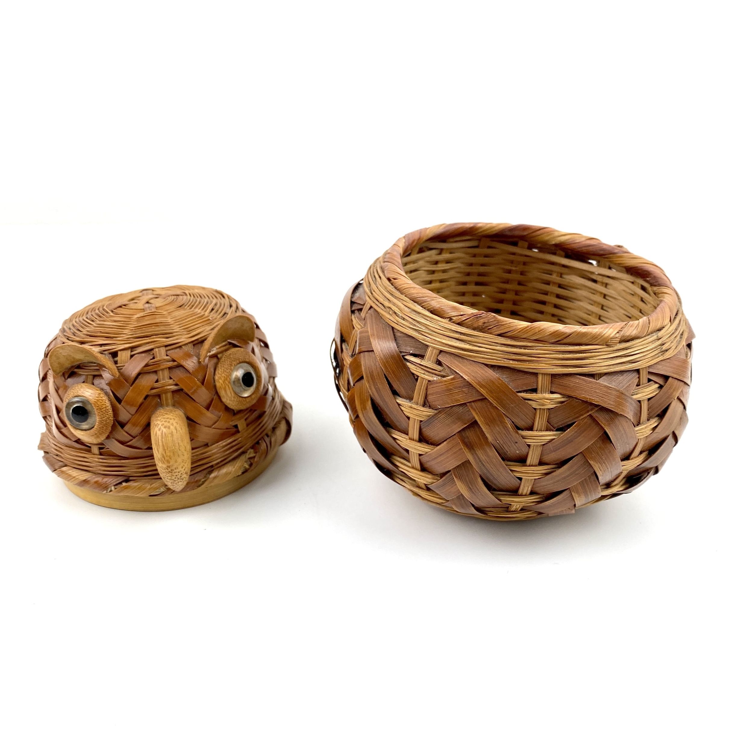 Boîte bambou hibou vintage et durable boutique brocup