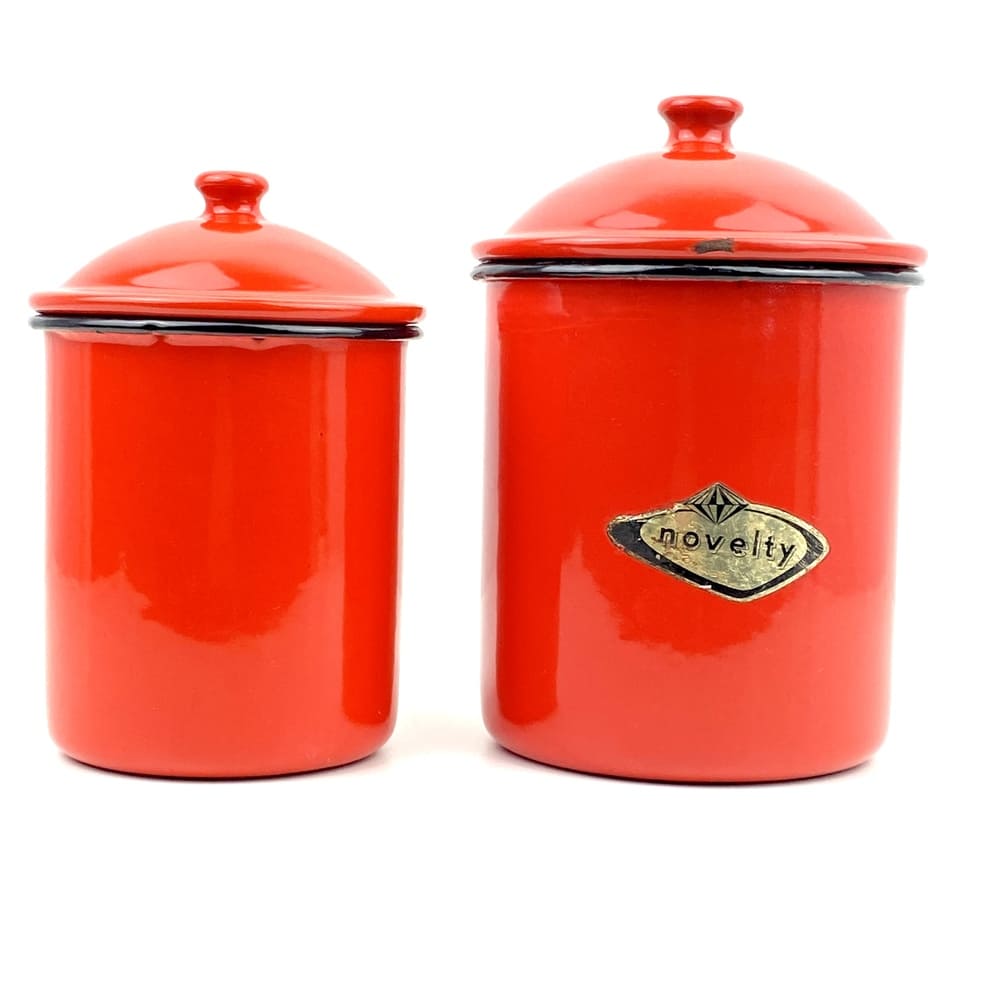 Pots épices cuisine tôle rouge vintage et durables | Boutique Broc'Up