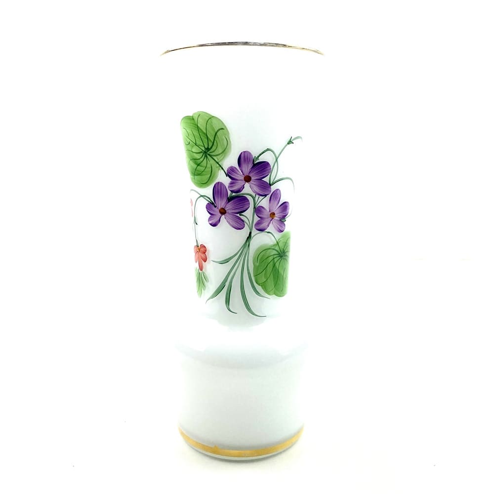 Vase opaline décor fleurs