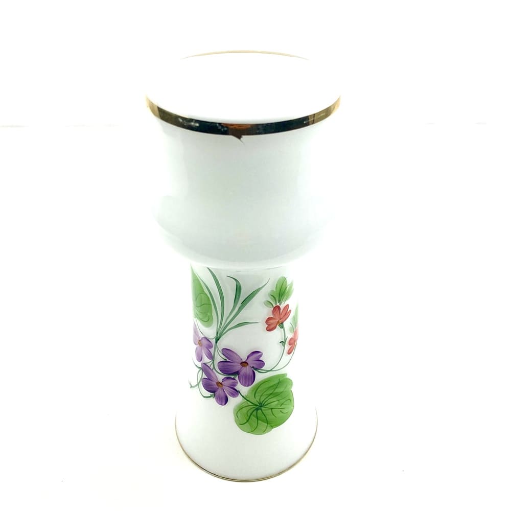 Vase opaline décor fleurs vintage et durable | Boutique BrocUp