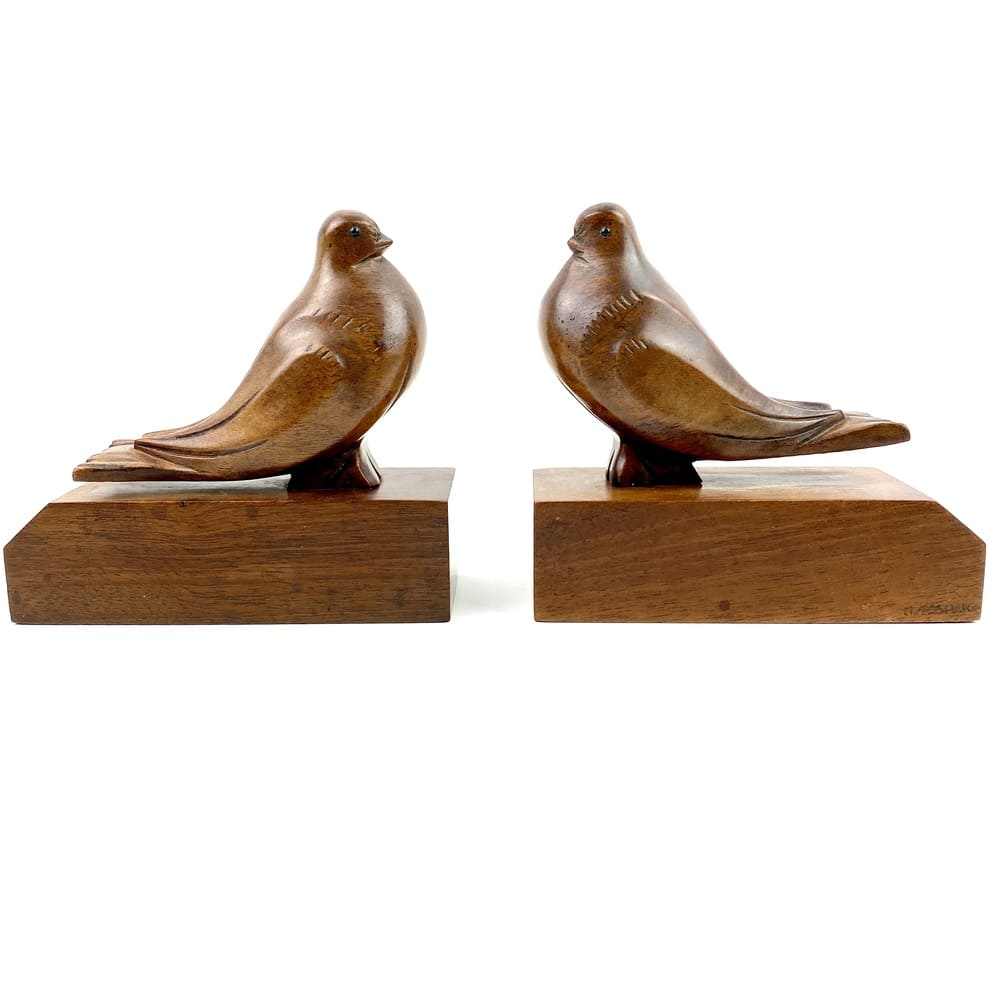 Paire de serre-livres oiseaux vintage et durable | Boutique Broc'Up