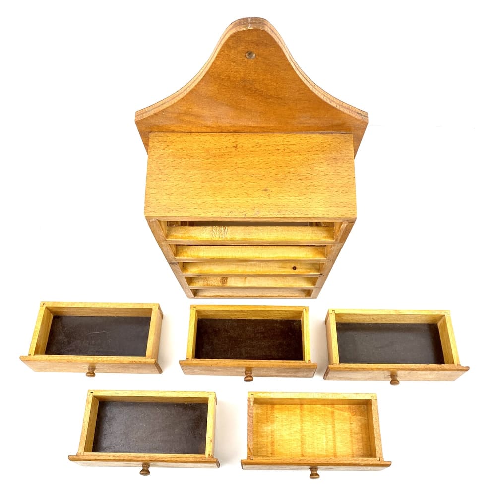 Petite étagère à tiroirs bois vintage et durable | Boutique BrocUp