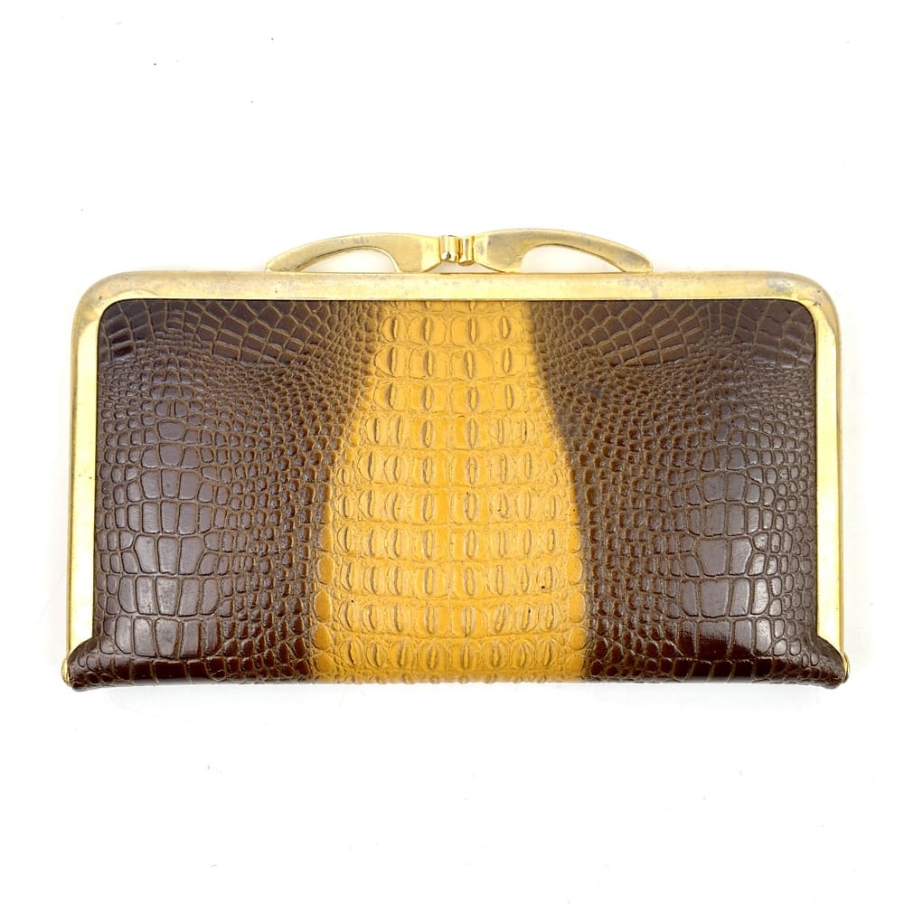 Porte-monnaie cuir façon croco vintage et durable | Boutique Broc'Up